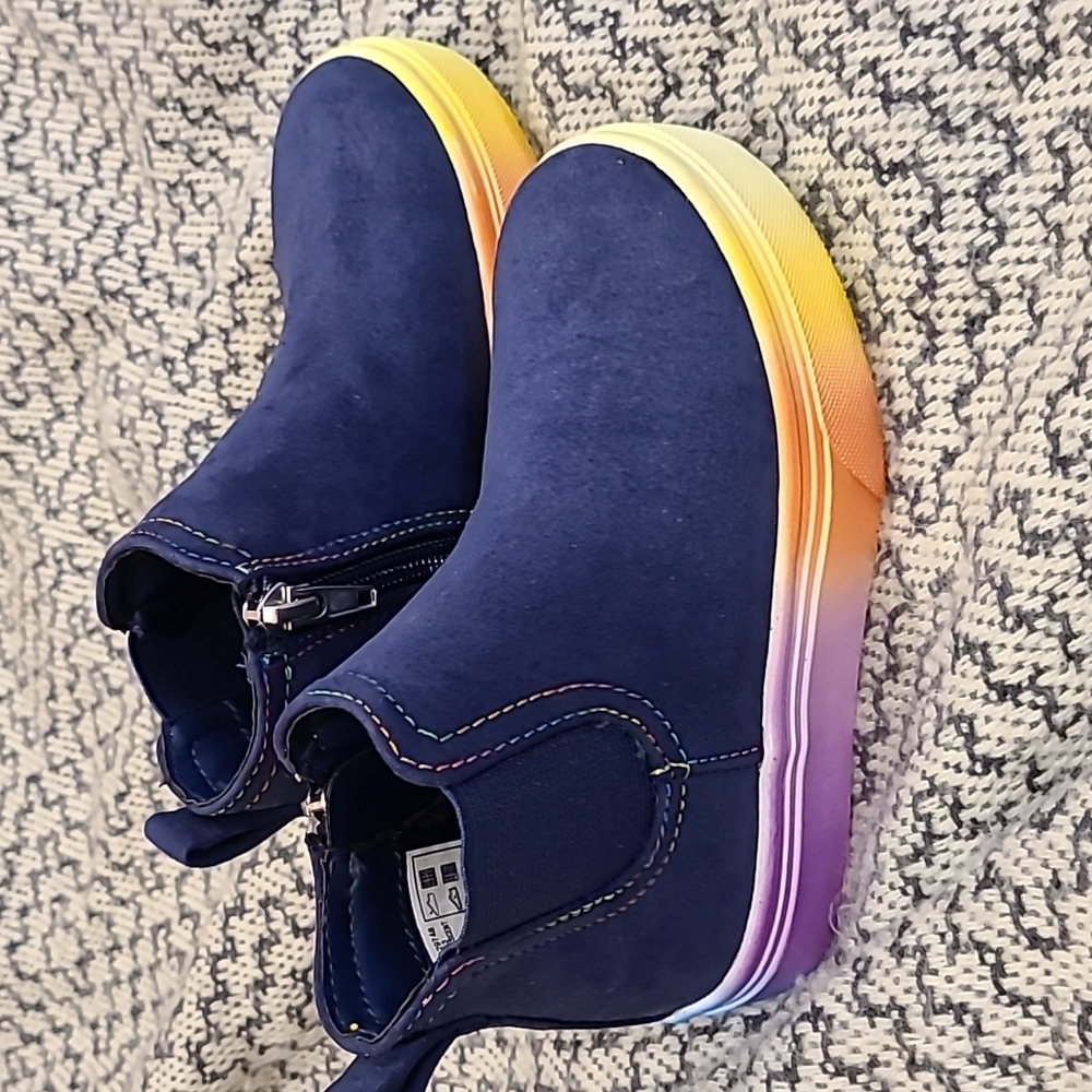 Lands' End Rainbow Zip High Tops Size 9